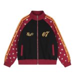 画像2: Y2K Color-Block Star-Print Stand-Collar Zip-Up Baseball Jacket blouson  ユニセックス男女兼用 Y2Kカラーブロックスター星柄スタンドカラージップアップジャケットブルゾン (2)