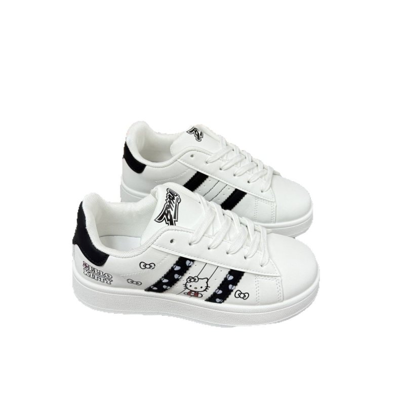画像4: Ｗomen's Two-Stripe Hello Kitty Leather Sneakers Soles　2本ラインキティーレースアップレザースニーカー (4)