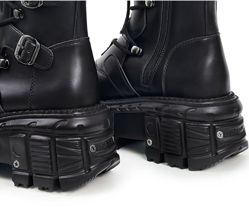 画像3: Metallic rock-style platform boots　男女兼用ユニセックスレザージッププラットフォームメタリックロックブーツ (3)