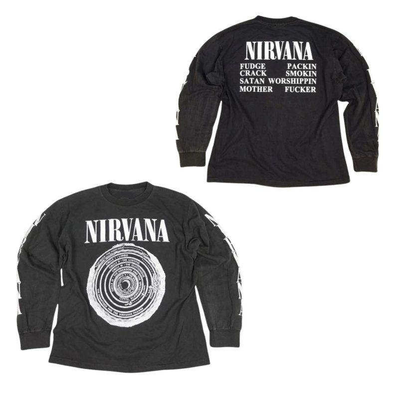 画像3: Unisex Nirvana vintage style Print  Long Sleeve T-Shirt  ニルヴァーナ ヴィンテージスタイル プリント 長袖 ラウンドネック Tシャツ ユニセックス 男女兼用 バンドT (3)