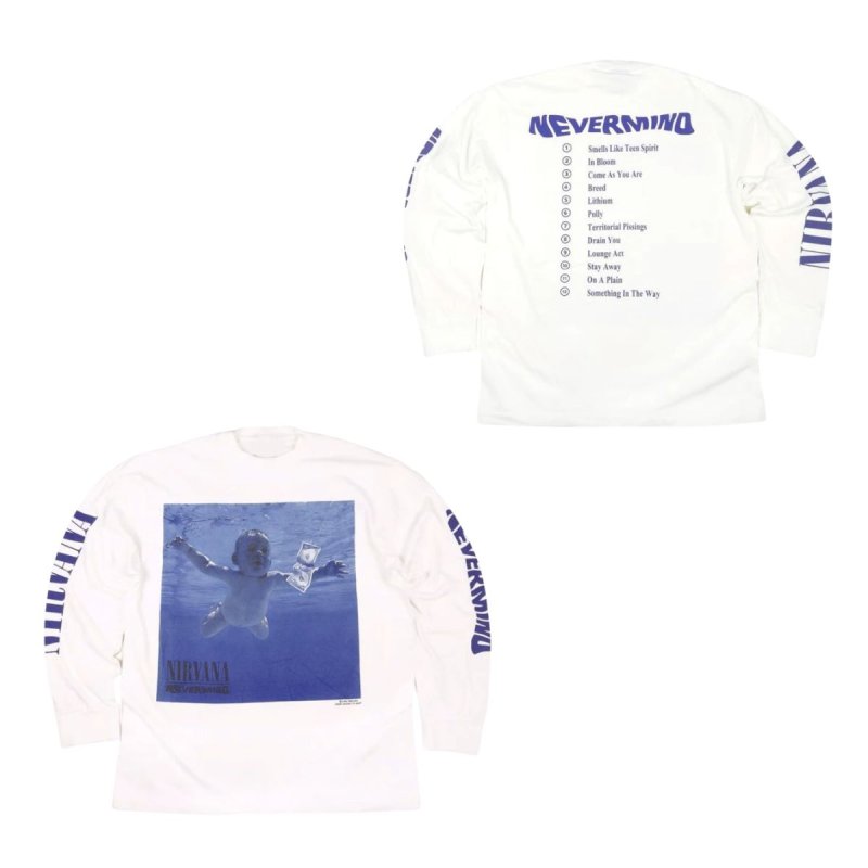 画像4: Unisex Nirvana vintage style Print  Long Sleeve T-Shirt  ニルヴァーナ ヴィンテージスタイル プリント 長袖 ラウンドネック Tシャツ ユニセックス 男女兼用 バンドT (4)