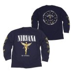 画像1: Unisex Nirvana vintage style Print  Long Sleeve T-Shirt  ニルヴァーナ ヴィンテージスタイル プリント 長袖 ラウンドネック Tシャツ ユニセックス 男女兼用 バンドT (1)