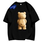 画像2: Unisex shot from behind printing bearT-shirt  男女兼用 ユニセックス オーバーサイズ バックプリント ベア クマ 熊 半袖Tシャツ (2)
