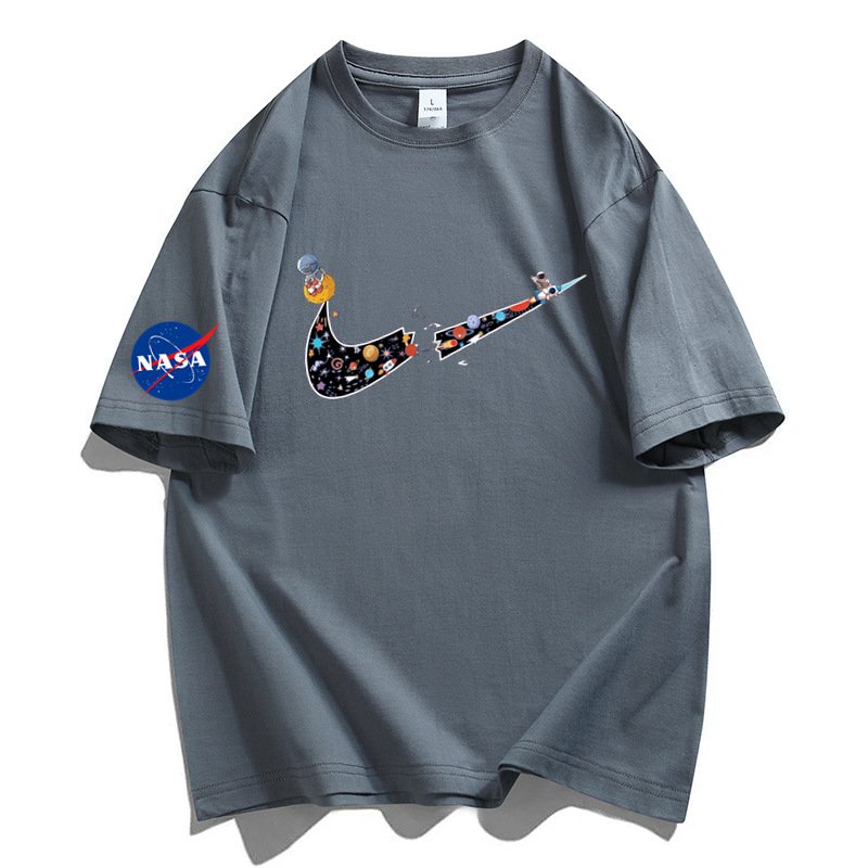 画像5: Unisex NASACAT×Colorful Broken swoosh ×Astronaut Print Tshirts 　ユニセックス男女兼用NASACAT×カラフルブロークンスウォッシュ×宇宙飛行士プリント半袖Tシャツ (5)