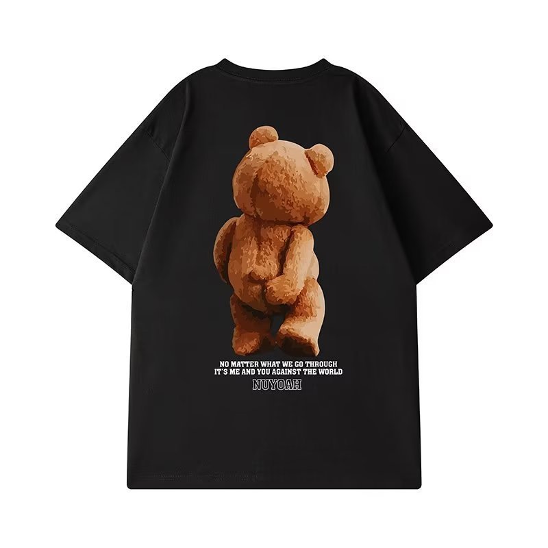 画像1: Oversize Unisex back printing bearT-shirt  男女兼用 ユニセックス オーバーサイズ バックプリント ベア クマ 熊 半袖Tシャツ (1)