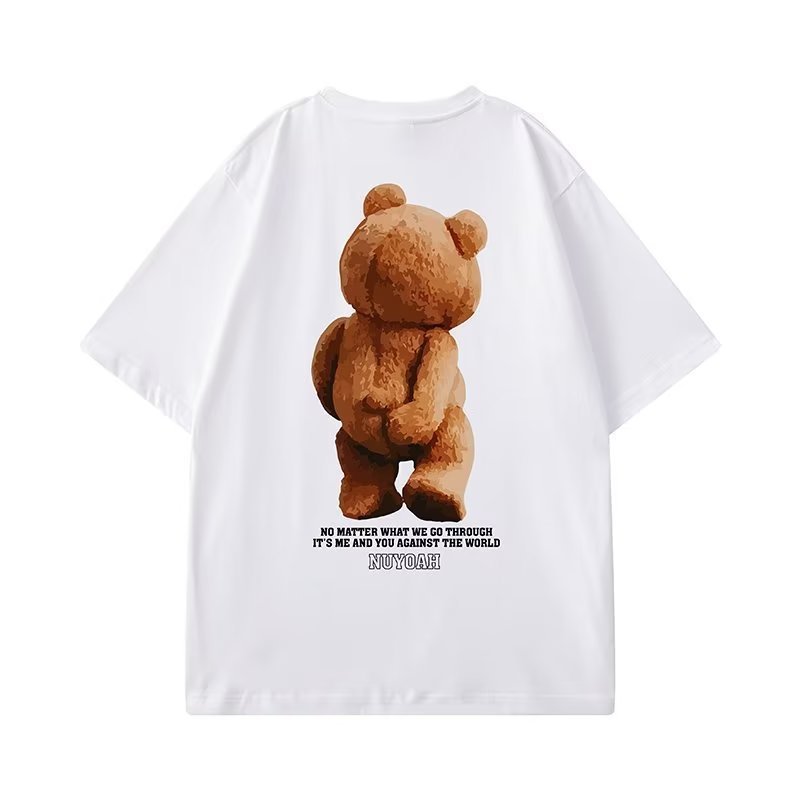 画像2: Oversize Unisex back printing bearT-shirt  男女兼用 ユニセックス オーバーサイズ バックプリント ベア クマ 熊 半袖Tシャツ (2)