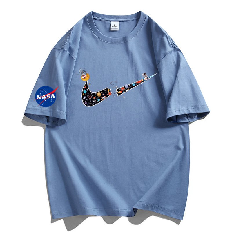 画像10: Unisex NASACAT×Colorful Broken swoosh ×Astronaut Print Tshirts 　ユニセックス男女兼用NASACAT×カラフルブロークンスウォッシュ×宇宙飛行士プリント半袖Tシャツ (10)
