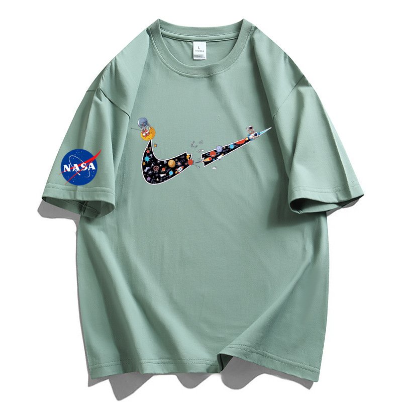 画像11: Unisex NASACAT×Colorful Broken swoosh ×Astronaut Print Tshirts 　ユニセックス男女兼用NASACAT×カラフルブロークンスウォッシュ×宇宙飛行士プリント半袖Tシャツ (11)