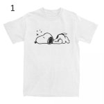 画像2: Humorous Snoopy Peanuts T-Shirts Men Women's Cotton T　 ユニセックス 男女兼用 ユーモラススヌーピーピーナッツプリント Tシャツ (2)