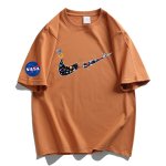 画像8: Unisex NASACAT×Colorful Broken swoosh ×Astronaut Print Tshirts 　ユニセックス男女兼用NASACAT×カラフルブロークンスウォッシュ×宇宙飛行士プリント半袖Tシャツ (8)