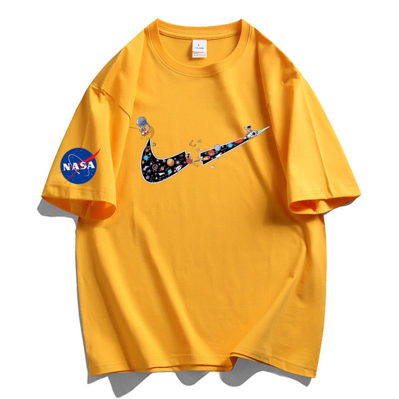 画像6: Unisex NASACAT×Colorful Broken swoosh ×Astronaut Print Tshirts 　ユニセックス男女兼用NASACAT×カラフルブロークンスウォッシュ×宇宙飛行士プリント半袖Tシャツ (6)
