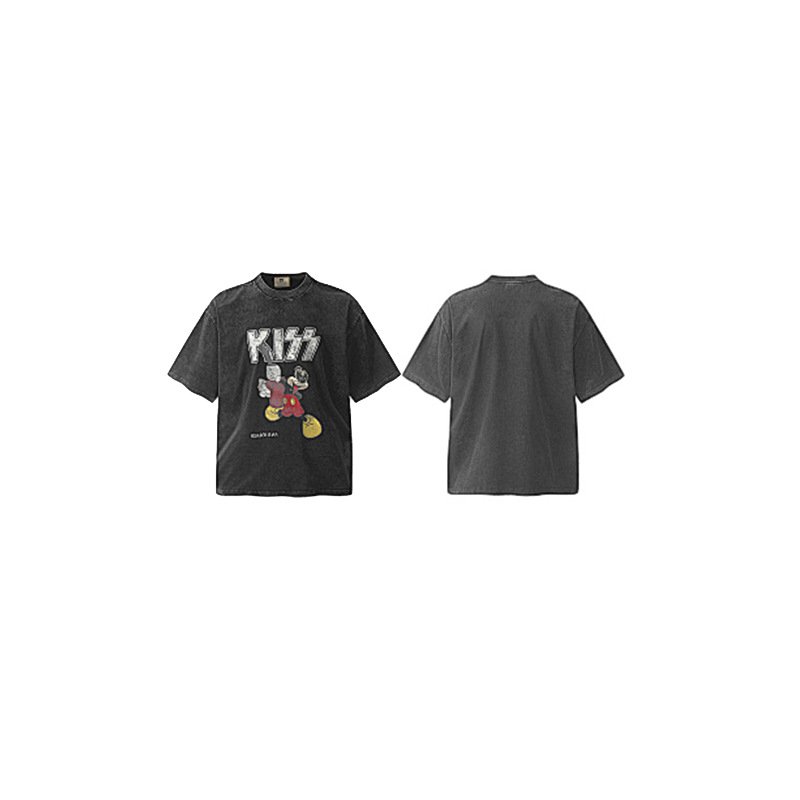 画像2: Unisex KISS x Mickey Mouse Vintage-Style Band T-Shirt    ヴィンテージスタイルKISSキス×ミッキーマウスヴィンテージスタイルバンドTシャツプリント  (2)