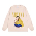 画像1: Unisex Nirvana Kurt Cobain Long-Sleeve vintage style Print  T-Shirt  ニルヴァーナカート・コバーン ヴィンテージスタイルプリント 長袖 ラウンドネック Tシャツ ユニセックス 男女兼用 バンドT (1)