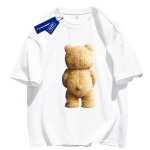 画像1: Unisex shot from behind printing bearT-shirt  男女兼用 ユニセックス オーバーサイズ バックプリント ベア クマ 熊 半袖Tシャツ (1)