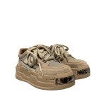 画像3: Unisex Metallic platform leather lace-up sneakers　ユニセックス男女兼用メタル厚底プラットフォームレザーレースアップスニーカースニーカー (3)