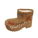 画像7: Mickey Mouse Head Graffiti Sheepskin Boots – Platform Short Boots　ミッキーマウスヘッドグラフィティシープスキンブーツ 厚底ショートブーツ (7)