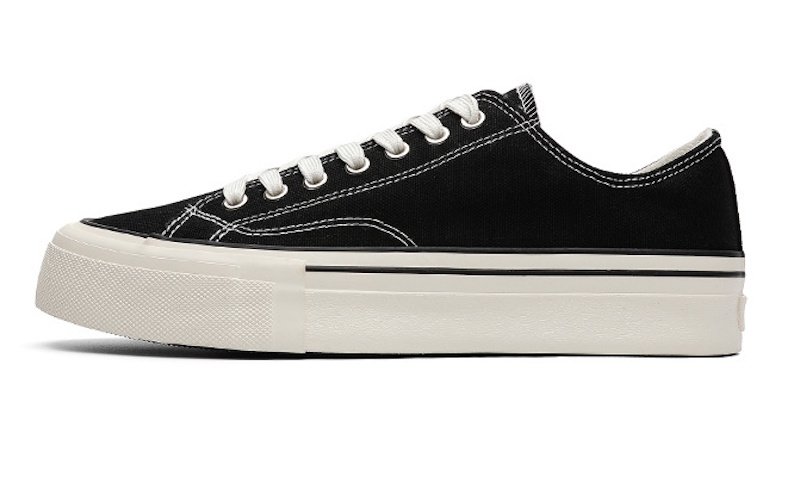 画像2: Unisex Leopard & Black Canvas Platform Lace-Up Sneakers ユニセックス男女兼用レオパード＆ブラックレースアッププラットフォームスニーカー (2)