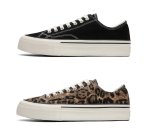 画像5: Unisex Leopard & Black Canvas Platform Lace-Up Sneakers ユニセックス男女兼用レオパード＆ブラックレースアッププラットフォームスニーカー (5)