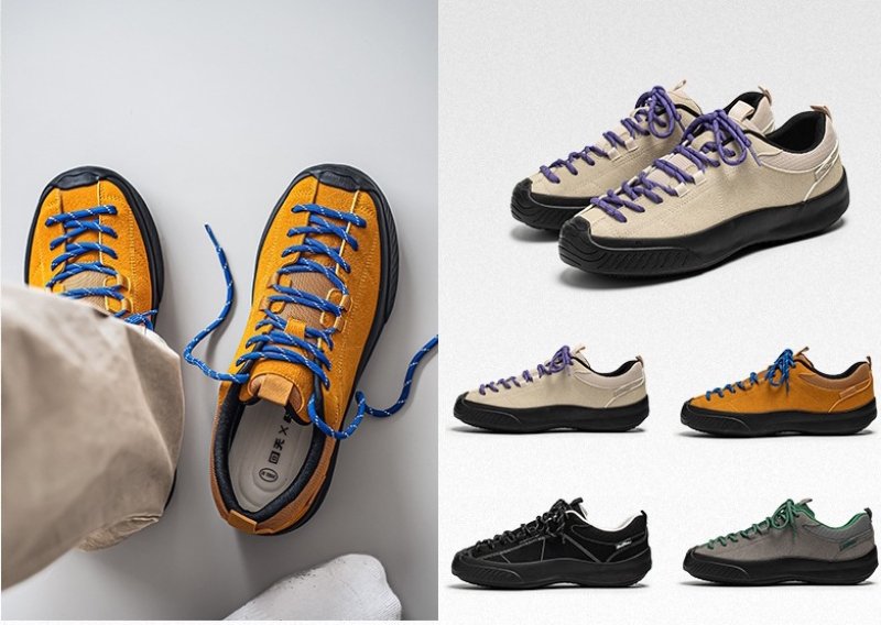 画像7: Unisex Leather Low-Cut Outdoor Lace-Up Sneakers ユニセックス男女兼用レザーローカットアウトドアレースアップスニーカー (7)
