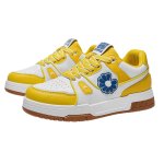 画像2: Daisy embroidered leather lace-up sneakers shoes ユニセックス 男女兼用デイジー刺繍レザー レースアップスニーカー (2)