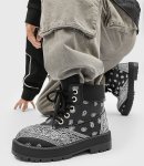 画像5: Paisley-pattern high-top platform combat boots　男女兼用ユニセックスレザーペイズリーバンダナ柄プラットフォームハイカットマーティンブーツ (5)