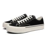 画像4: Unisex Leopard & Black Canvas Platform Lace-Up Sneakers ユニセックス男女兼用レオパード＆ブラックレースアッププラットフォームスニーカー (4)
