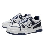 画像4: Daisy embroidered leather lace-up sneakers shoes ユニセックス 男女兼用デイジー刺繍レザー レースアップスニーカー (4)