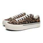 画像3: Unisex Leopard & Black Canvas Platform Lace-Up Sneakers ユニセックス男女兼用レオパード＆ブラックレースアッププラットフォームスニーカー (3)