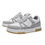 画像3: Daisy embroidered leather lace-up sneakers shoes ユニセックス 男女兼用デイジー刺繍レザー レースアップスニーカー (3)
