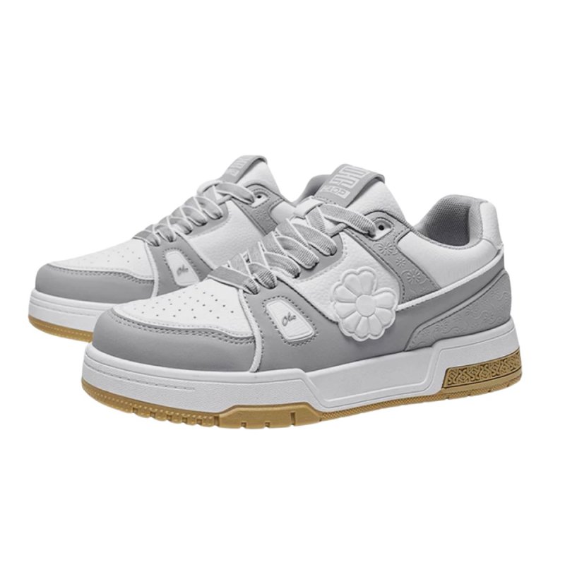 画像3: Daisy embroidered leather lace-up sneakers shoes ユニセックス 男女兼用デイジー刺繍レザー レースアップスニーカー (3)