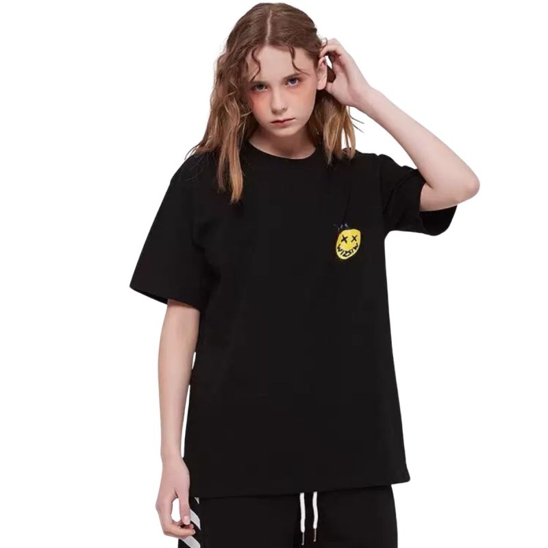 画像1: Cross eye smile print t-shirts  　ユニセックス 男女兼用クロスアイスマイルプリントTシャツ (1)