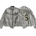 画像1: Distressed Zip-Up Denim Jacket Numbering 25 blouson  ユニセックス男女兼用 ウォッシュデニムナンバー25Gジャンジャケットブルゾン (1)