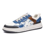 画像2: Paisley-accented leather lace-up sneakers shoes ユニセックス 男女兼用ペイズリーバンダナ柄ポイントレザー レースアップスニーカー (2)