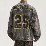 画像4: Distressed Zip-Up Denim Jacket Numbering 25 blouson  ユニセックス男女兼用 ウォッシュデニムナンバー25Gジャンジャケットブルゾン (4)