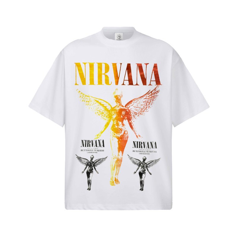 画像2:  Unisex Nirvana Classic Angel Short-Sleeve T-Shirt  男女兼用 ユニセックス ニルヴァーナクラシックエンジェル半袖Tシャツプリント   (2)