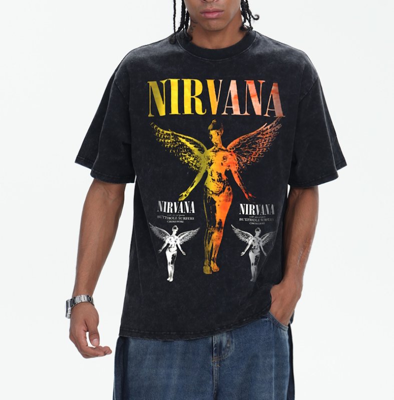 画像9:  Unisex Nirvana Classic Angel Short-Sleeve T-Shirt  男女兼用 ユニセックス ニルヴァーナクラシックエンジェル半袖Tシャツプリント   (9)