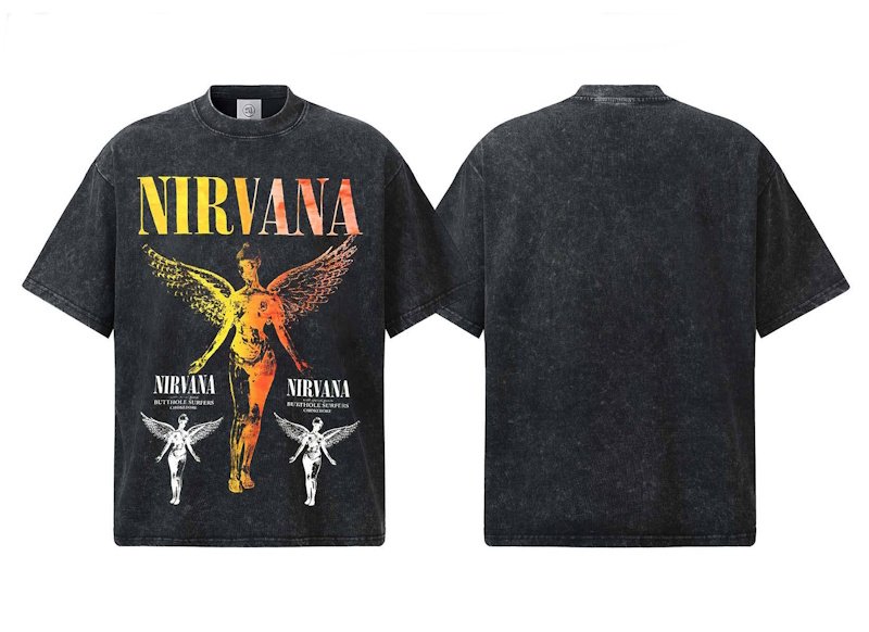 画像8:  Unisex Nirvana Classic Angel Short-Sleeve T-Shirt  男女兼用 ユニセックス ニルヴァーナクラシックエンジェル半袖Tシャツプリント   (8)