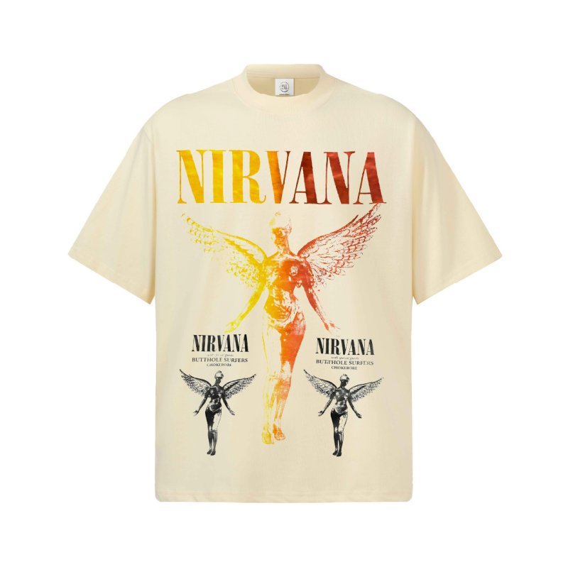 画像3:  Unisex Nirvana Classic Angel Short-Sleeve T-Shirt  男女兼用 ユニセックス ニルヴァーナクラシックエンジェル半袖Tシャツプリント   (3)