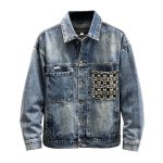 画像1: Denim Jacket with Pocket H-Point Detail Jacket blouson  ユニセックス男女兼用 ポケットHポイントデニムGジャンジャケットブルゾン (1)