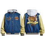 画像1:  Tigger embroidery denim leather sleeves stadium Jacket blouson  ユニセックス男女兼用 ティガー刺繍デニムレザー袖 スタジャンジャケットブルゾン (1)
