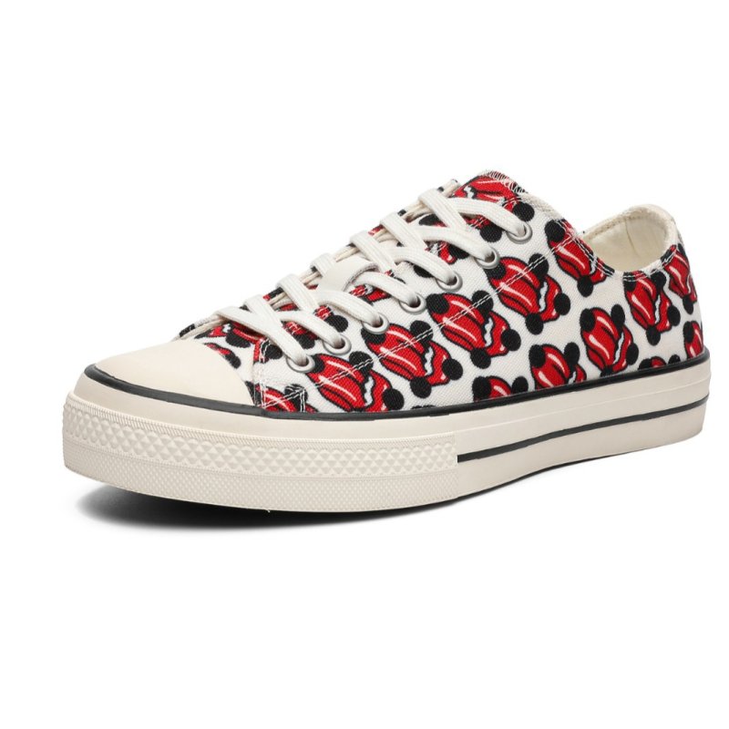 画像2: Tongue Printed Canvas Lace-Up Sneakers shoes ユニセックス 男女兼用ベロプリントキャンバス レースアップスニーカー (2)