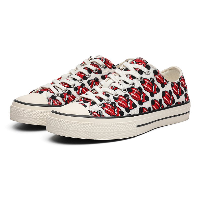 画像3: Tongue Printed Canvas Lace-Up Sneakers shoes ユニセックス 男女兼用ベロプリントキャンバス レースアップスニーカー (3)