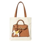 画像1: Trompe L'oeil Firkin Bag Painted Canvas Tote Shoulder Underarm Bag My Other だまし絵 ファーキンバッグ プリントトートショルダーショッピングキャンバスバッグ (1)