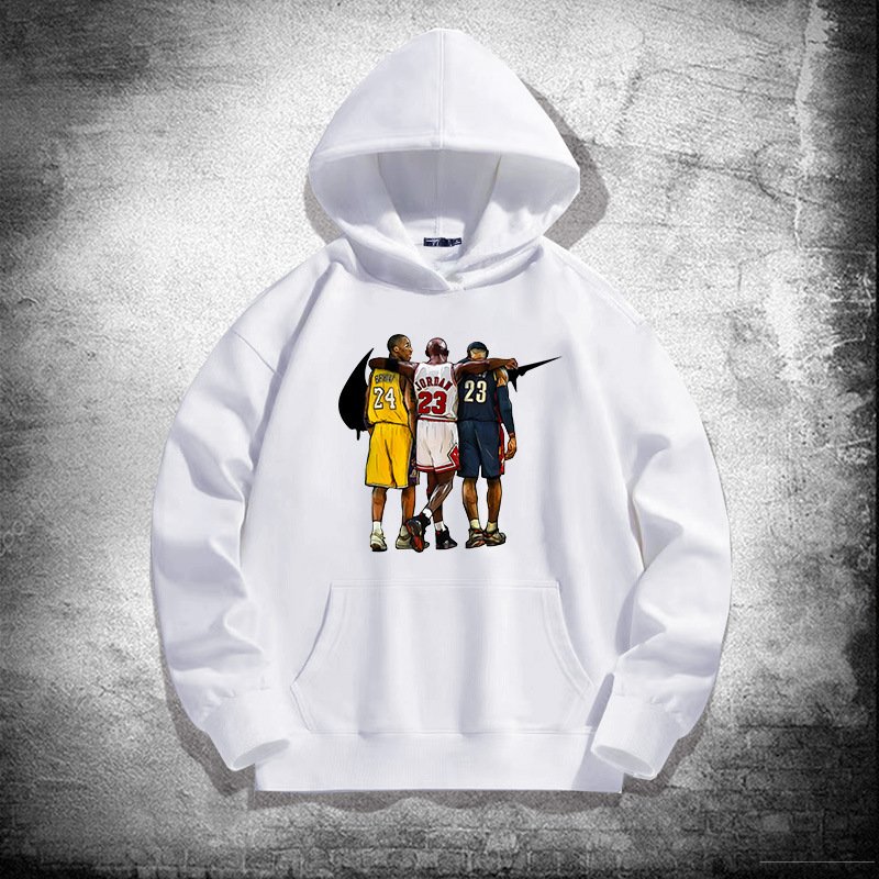 画像2: NBA Basket Legend Players Triple 3 "Jordan,Kobe,LeBron" Print Unisex Hoodie Hoody Sweat 8 colors ユニセックス 男女兼用 NBA バスケット レジェンド　トリプル３　ジョーダン、コービー、レブロン スウェット　フーディ　パーカー　8色 (2)