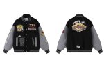 画像1: Casino-Embroidered Varsity Jacket Baseball-Style BASEBALL JACKET baseball uniform jacket blouson  ユニセックス 男女兼用 カジノ刺繍 スタジアムジャンパー スタジャンジャケット ブルゾン (1)