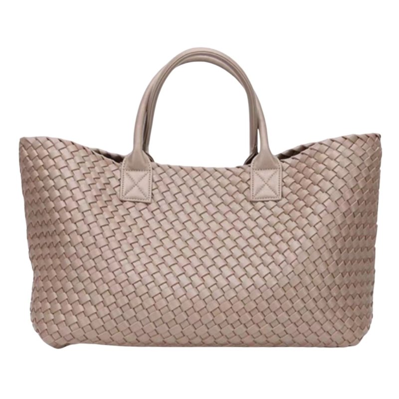 画像5: Large capacity leather woven tote shoulder bag　　ラージキャパシティーレザー編みトートショルダーバッグ (5)