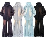 画像5: Unisex Basic Line Hoodie & Pants Set Jacket and Pants Set　フーディ＆パンツベーシックライン付きセットアップ上下  (5)