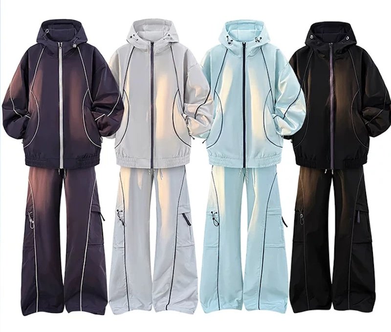画像5: Unisex Basic Line Hoodie & Pants Set Jacket and Pants Set　フーディ＆パンツベーシックライン付きセットアップ上下  (5)