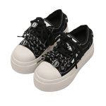 画像3: Unisex Almond-toed round-toe platform lace-up sneakers　ユニセックス男女兼用アーモンドトゥラウンドトゥ厚底レースアップスニーカーシューズ (3)