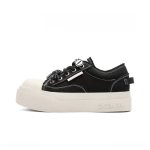 画像1: Unisex Almond-toed round-toe platform lace-up sneakers　ユニセックス男女兼用アーモンドトゥラウンドトゥ厚底レースアップスニーカーシューズ (1)